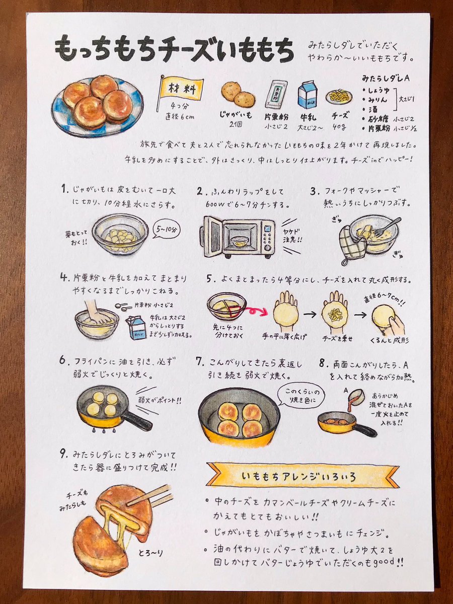 2年間追い求めてできた 私の中の理想のいももちレシピ🥔 