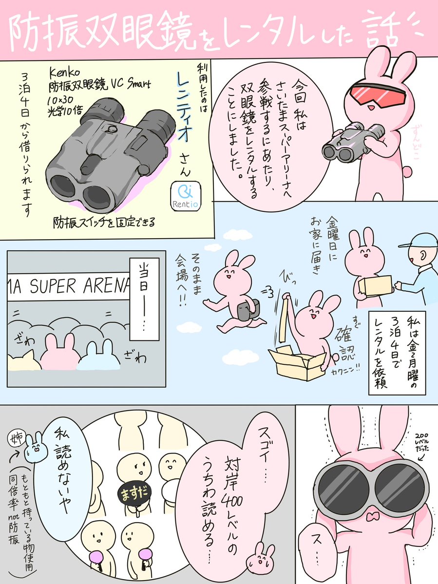 レンティオさんで防振双眼鏡をレンタルしたらとても良かった話  良い双眼鏡使いたい…けどバードウォッチングの趣味もないし買うには高い……って思ってる方へ 