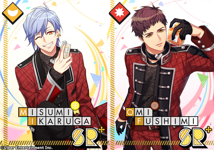 SSRは夏組・三好一成、SRは夏組・斑鳩三角＆秋組・伏見臣、Rは春組・皆木綴＆冬組・御影密です