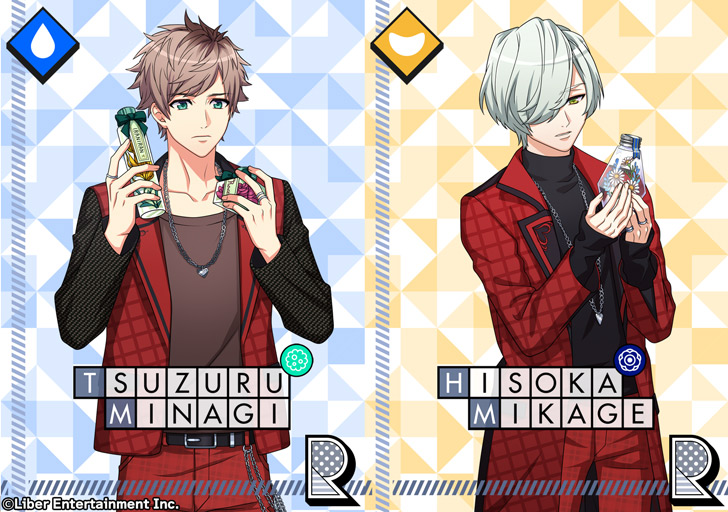 SSRは夏組・三好一成、SRは夏組・斑鳩三角&秋組・伏見臣、Rは春組・皆木綴&冬組・御影密です