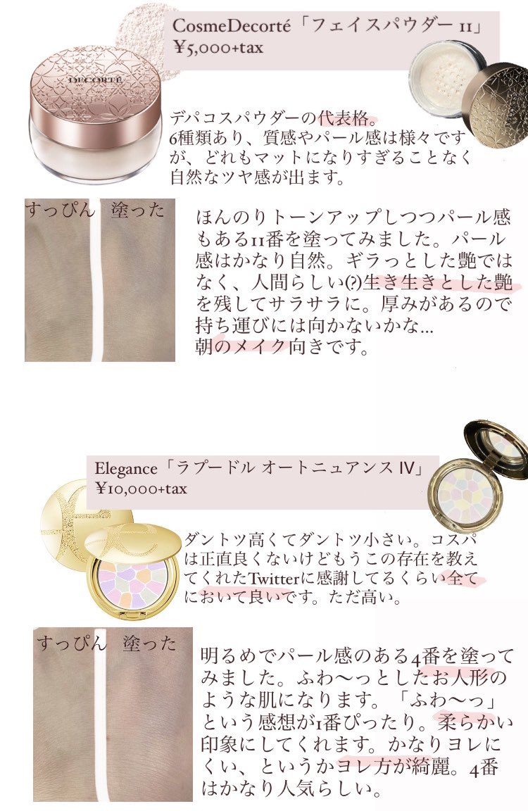 デパコスフェイスパウダー、名品6つを徹底比較してみました