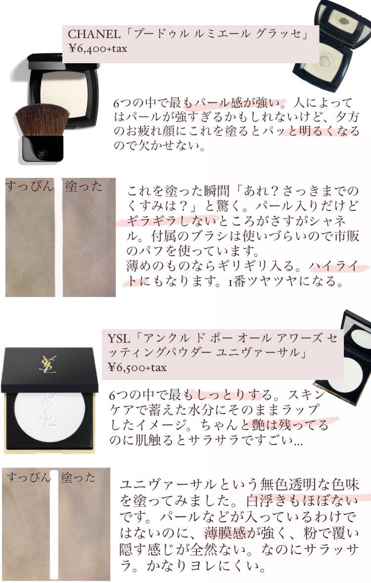 デパコスフェイスパウダー、名品6つを徹底比較してみました