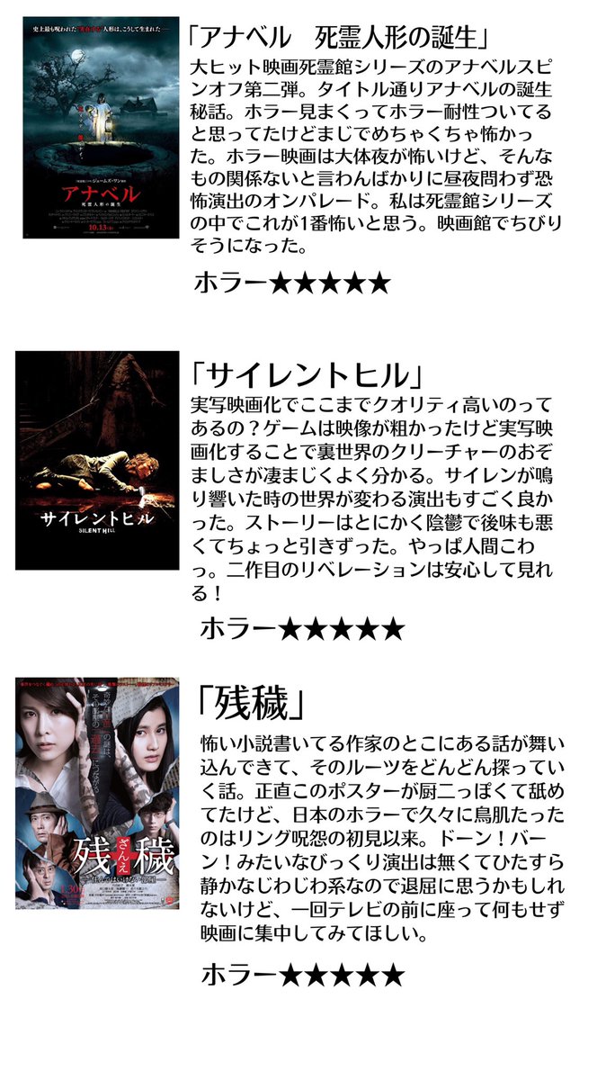 IQ3の私がお勧めするホラー映画特集 