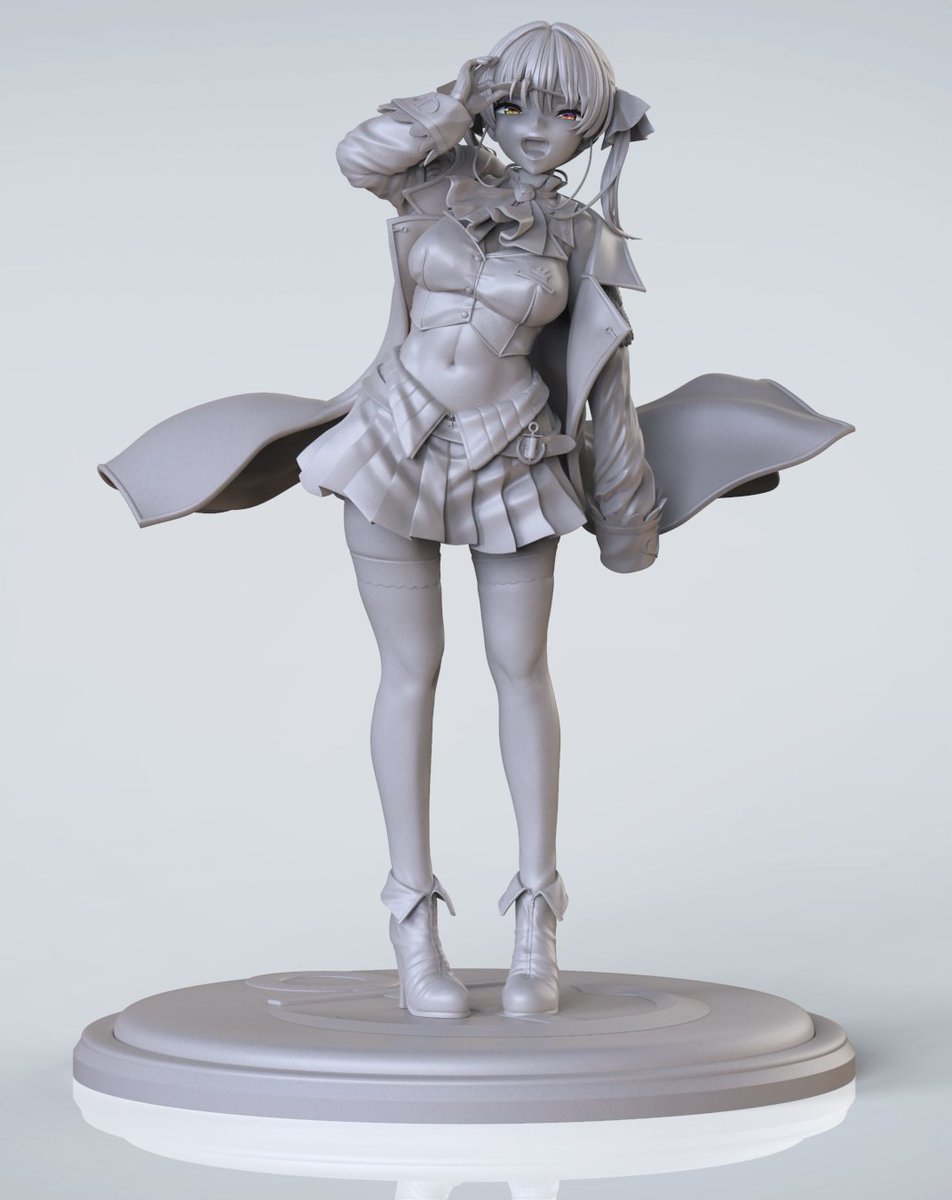 Ahoy~! あかさあい(@AkasaAi)先生が 描いたマリン船長(@houshoumarine)を フィギュアモデリングしてみました.マリン船長の放送しながら作業すると テンションが上がりますね. しかし今これをフィギュアとして出力するかは悩み中です #マリンのお宝 #宝鐘マリン #zbrush #zbrush2020 #Zbrush #KeyShot 