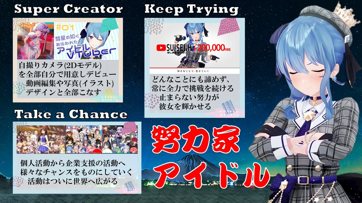 ホロライブのバーチャルアイドル「星街すいせい」 歌・ゲーム・イラスト何でもできるスーパーアイドル