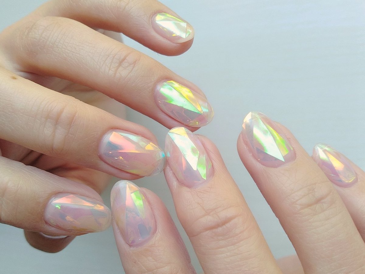 オーロラネイル🌈凹凸あるように見えて表面つるん✨ 