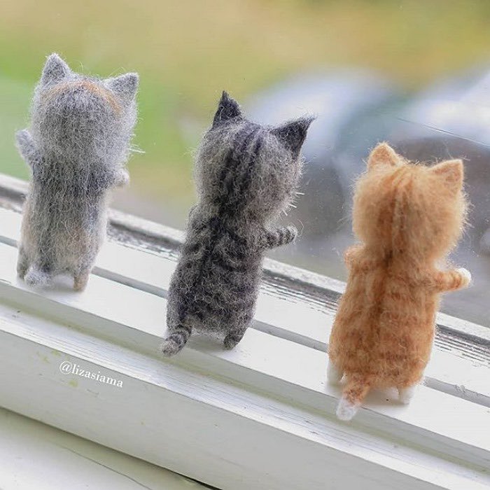 猫の毛で作った可愛い人形 