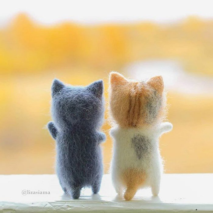 猫の毛で作った可愛い人形 