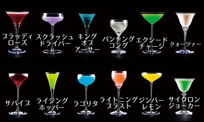 カクテルの名前、それっぽい名前なら仮面ライダー用語でもバレない説 