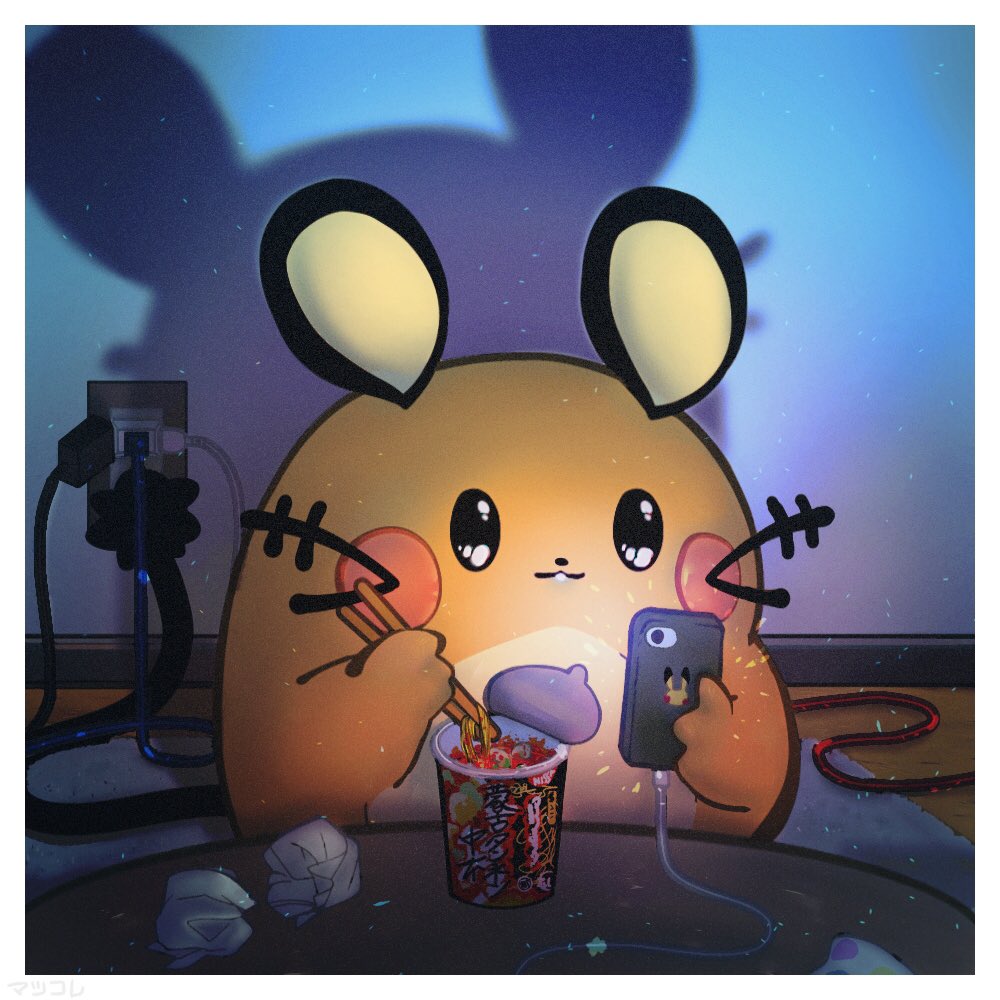 Twitterで楽しそうに騒ぐみんなを眺めるデデンネ 