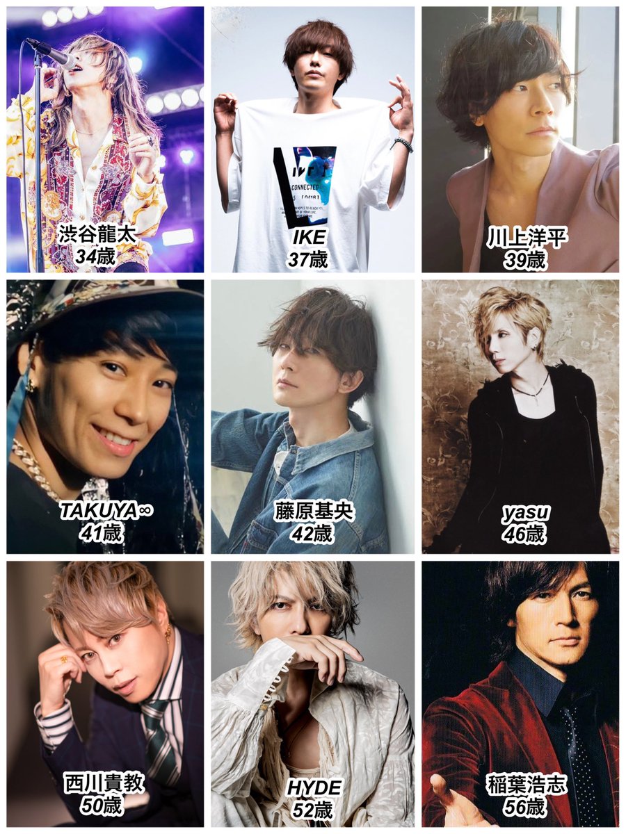 実年齢を知らない人が年齢を知ると衝撃が走るボーカルたち 