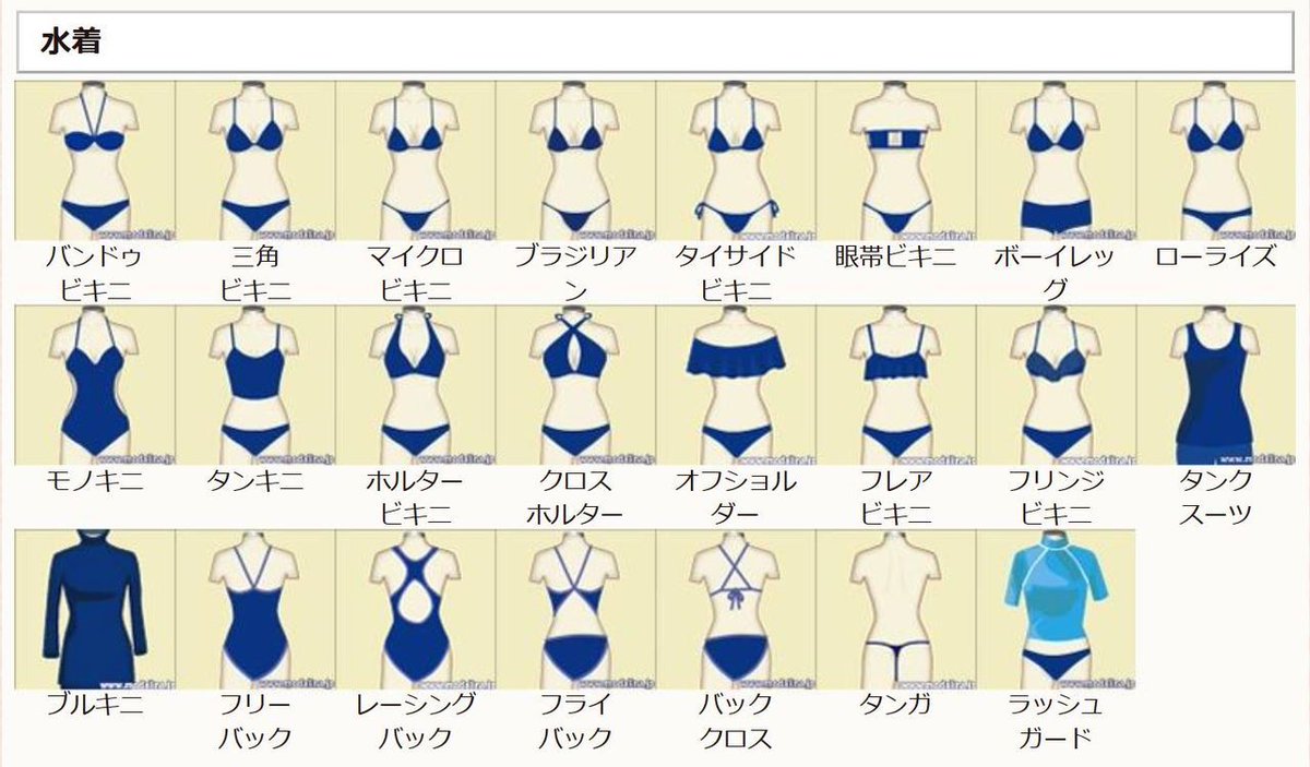 様々な水着のタイプ これ検索する時にすごい捗る 様々な水着のタイプ これ検索する時にすごい捗る