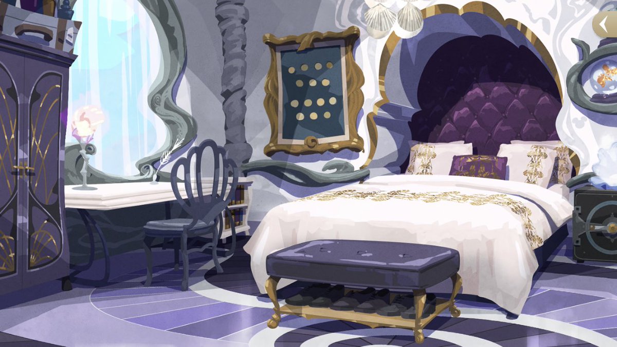 オクタ全員の部屋綺麗に撮れた✨ アズールはさすが寮長って感じ ジェイドとフロイドはやっぱり同じ部屋を2人で使ってると思う 