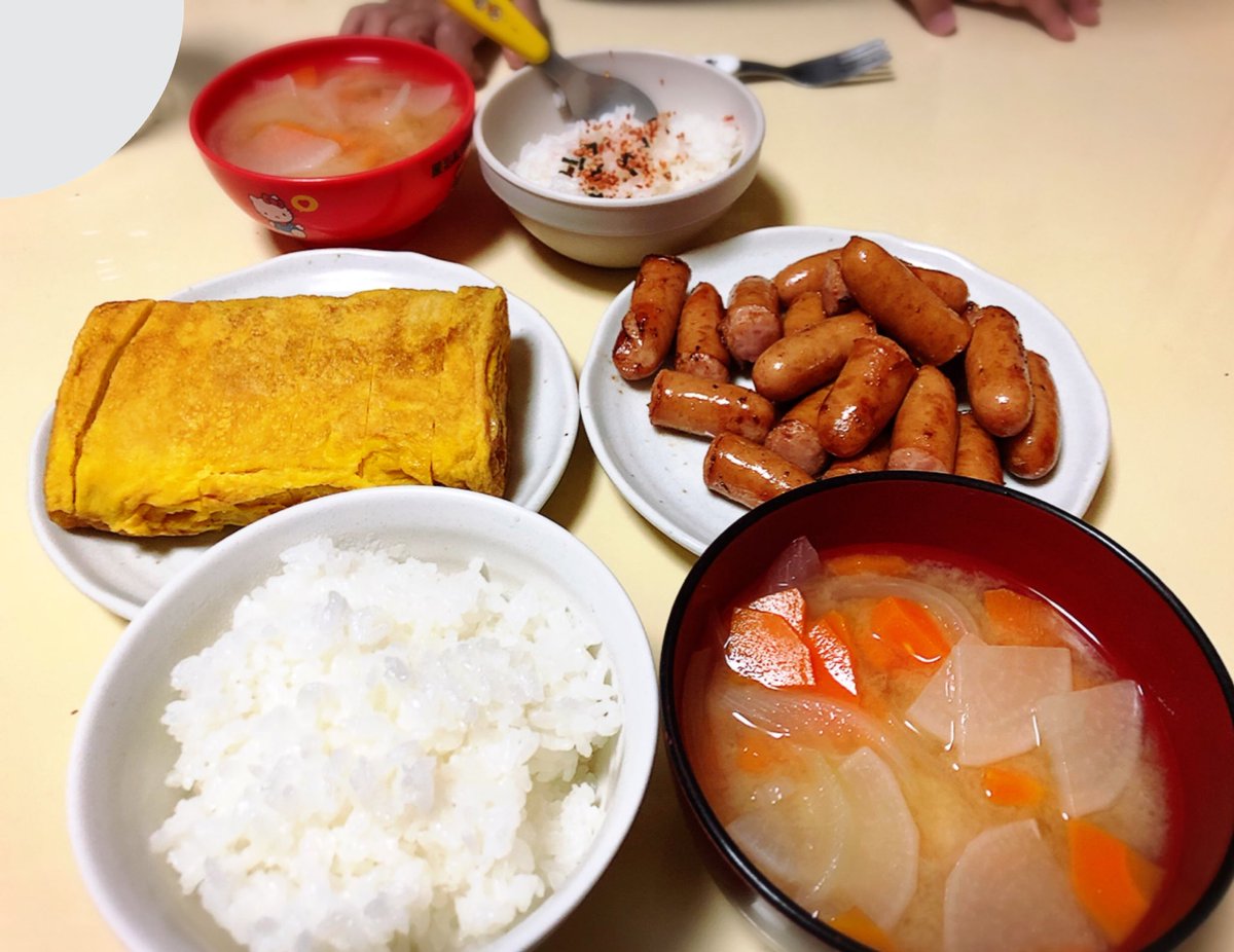 4才に考えてもらった夕飯の献立です 