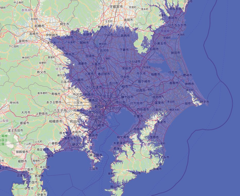 天気の子の被害予想図  「レインボーブリッジの橋げたの高さから推測すると52mの海面上昇があった