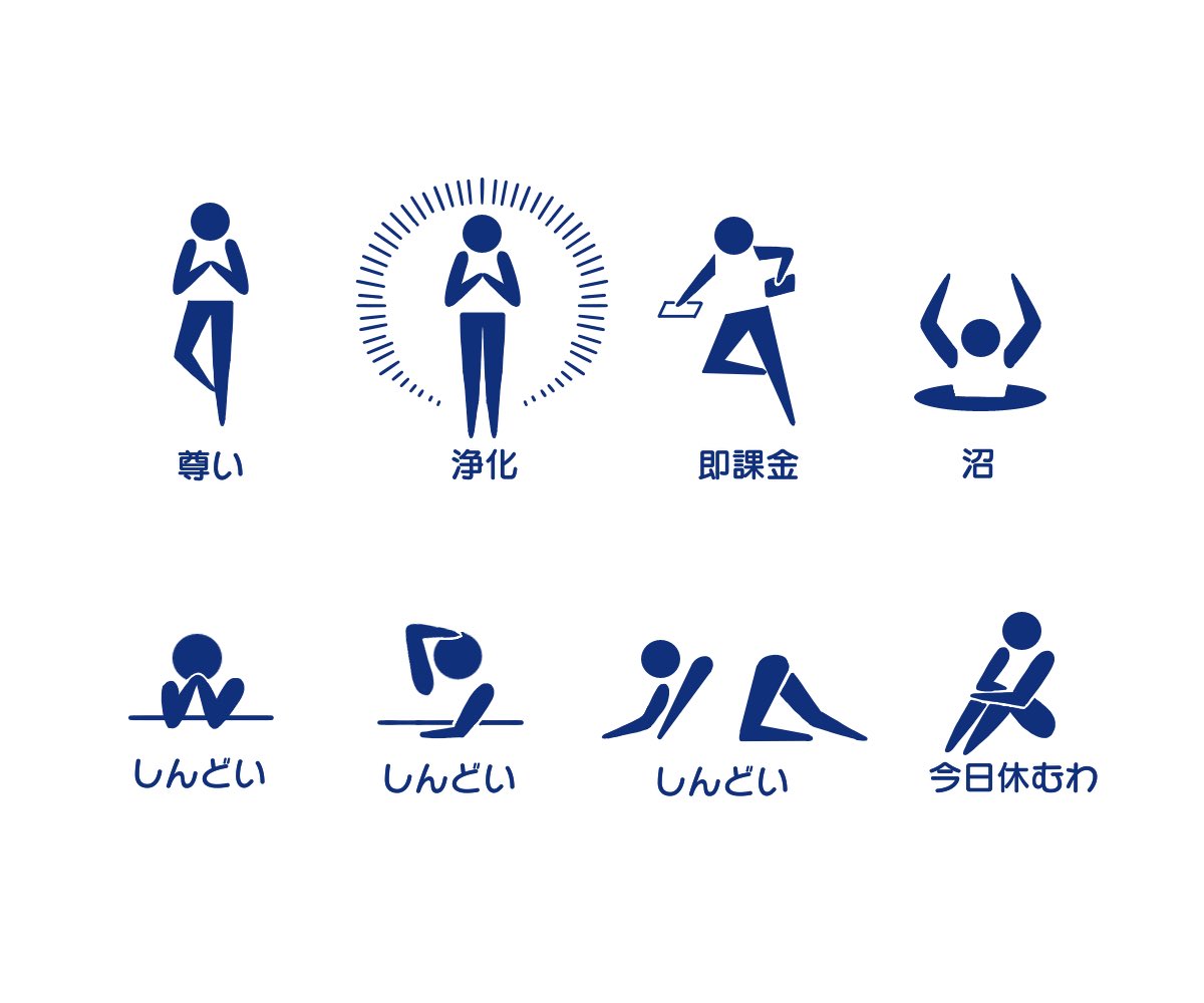 オタクのピクトグラム40個作りましたが、大人の事情でLINEスタンプとしては販売できなさそうなので供養…… 宜しければご覧ください… #ピクトグラム 