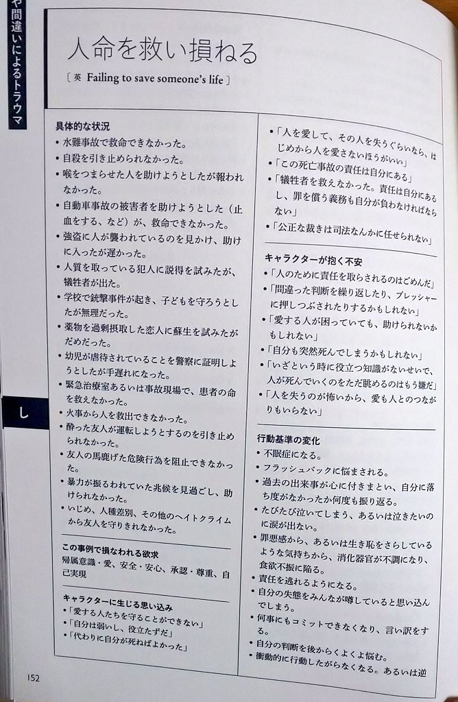 自キャラに暗い過去を背負わす創作クラスタが泣きながら読む本を手に入れた… 過去のトラウマが人格に及ぼす影響とか考え方とかが載ってる 泣いてしまうな……………… 