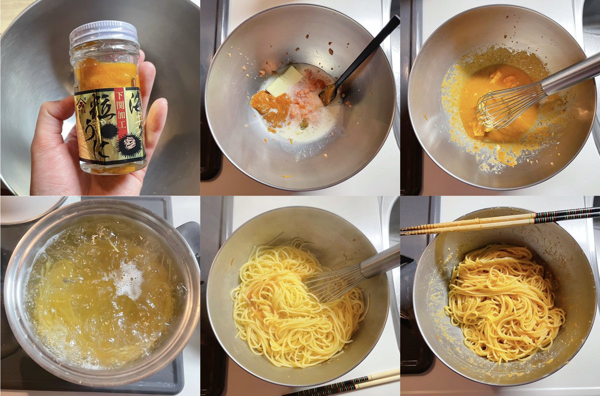 ムシャクシャしたので大盛りの痛風パスタ作った🍝某店のたらことウニのスパゲティーの味を基にしてる