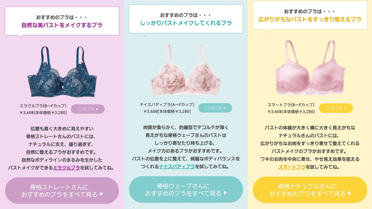 みんな……ついに……ピーチジョンにも「骨格タイプ別ブラ」の案内が