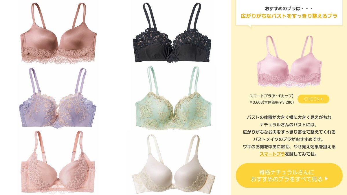 みんな……ついに……ピーチジョンにも「骨格タイプ別ブラ」の案内が