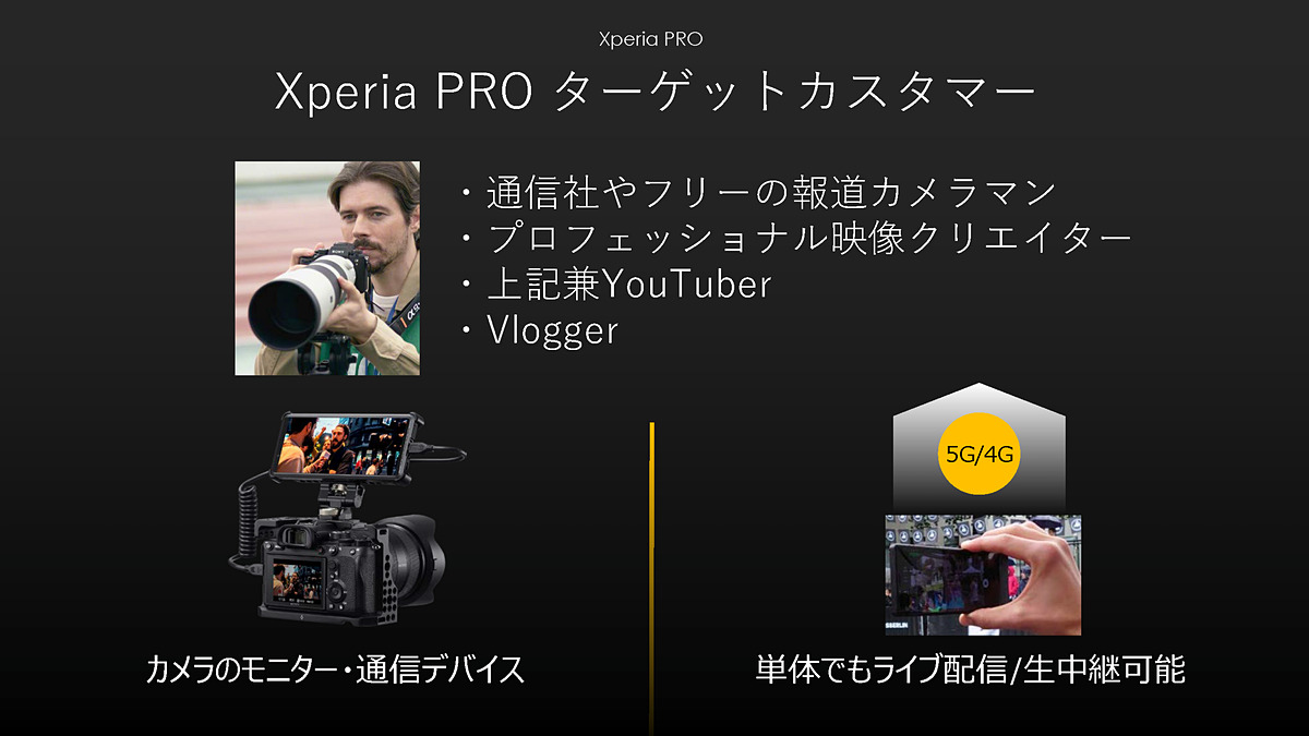 20万円超えのプロ向け5Gスマホ「Xperia PRO」