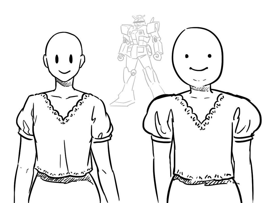 色とか襟まわりが可愛くても袖でガンダムかセフィロスかキャプ翼にしかならない