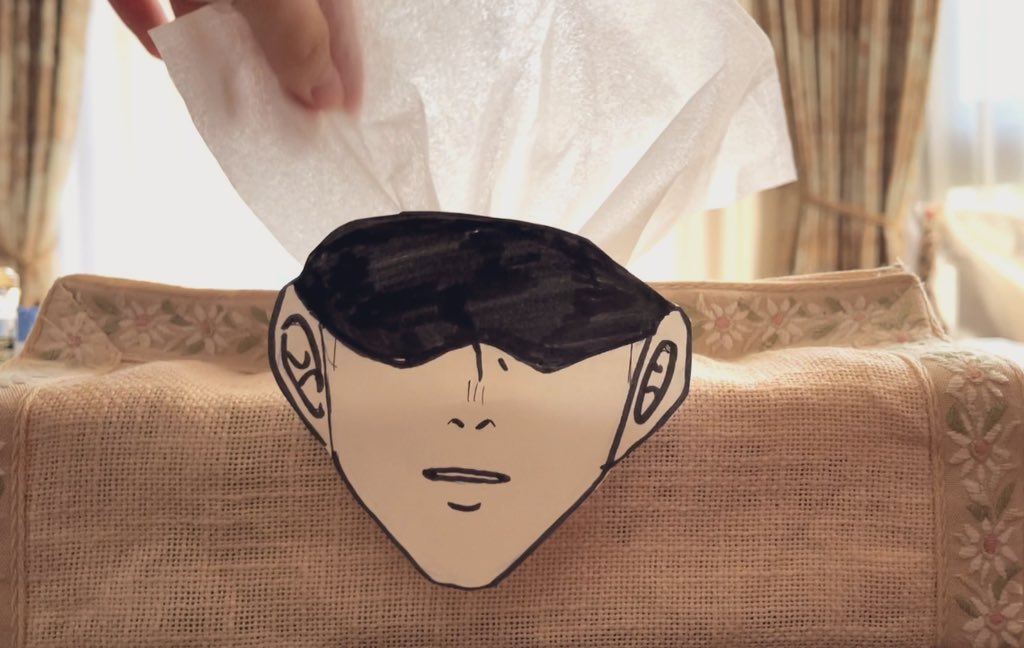 家のティッシュケースを5️⃣にする遊び(怒られた) 