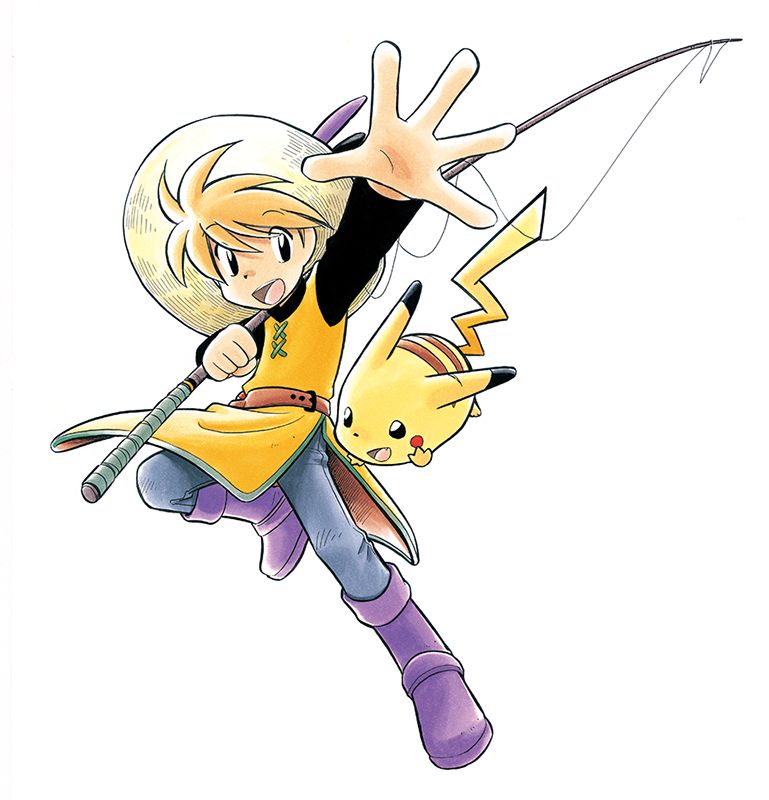 本日3月3日は、イエロー・デ・トキワグローブの誕生日🍰  ポケモンの気持ちを読み取り、傷を癒すことができるイエロー 釣りが趣味のイエローの釣り竿は、バトルでも大活躍💥  トレードマークの麦わら帽子の下は…  #ポケスペ #イエロー誕生日  