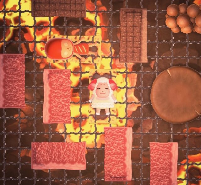 今夜は焼肉〜😆🍖❤️✨✨ #あつ森　#美味しいジンギスカン 