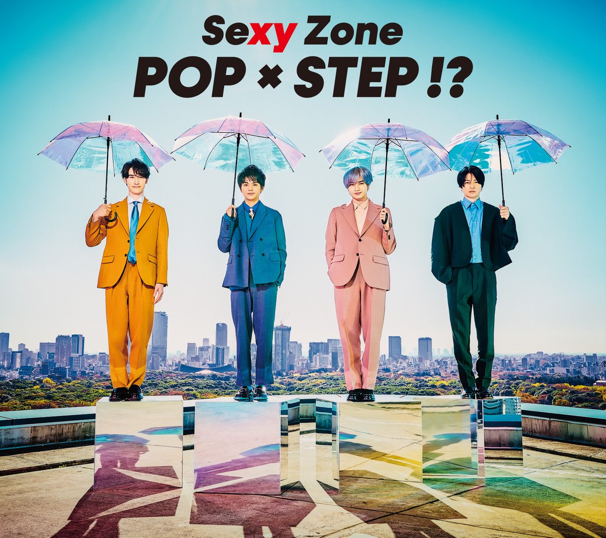 【#SexyZone】 2月5日に待望のニューアルバム『POP × STEP!?』(読み：ポップステップ)の発売が決定しました🎉 さらに‼️ジャケット写真も併せて公開👏 様々なジャンルのポップソングをSexy Zoneを通して表現される１枚になります😉どんな曲が入るか楽しみにお待ちください❣️  
