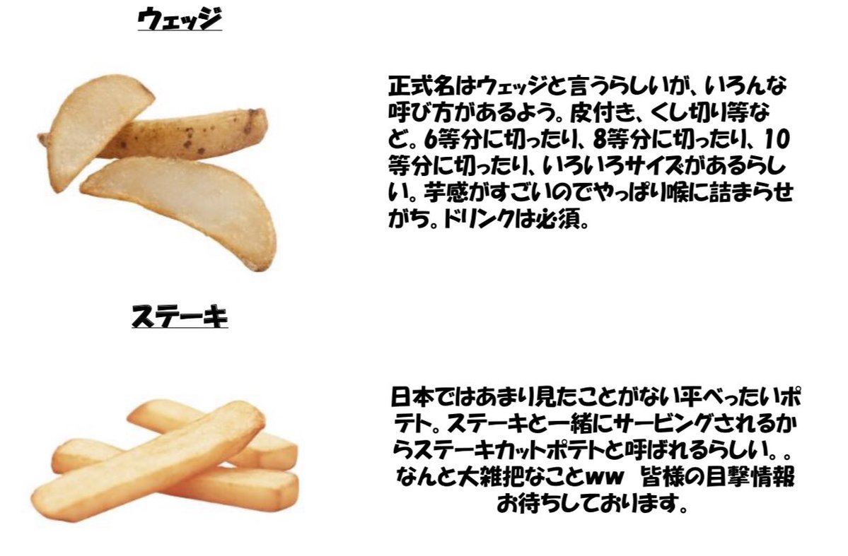 意外と知らないポテトの名前を調べてみました