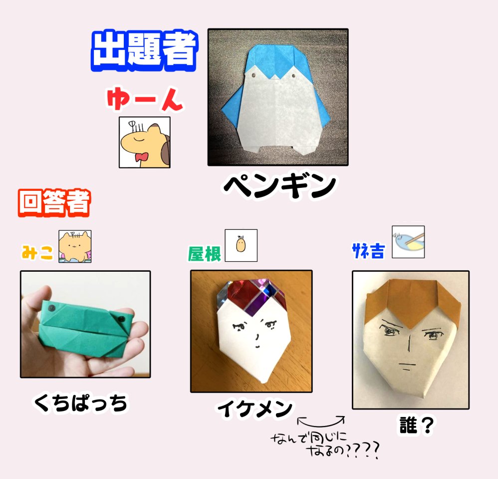 TLで流れてきた口頭折り紙大会がすごく楽しそうで突発でフォロワーとやったら腹がよじれた 