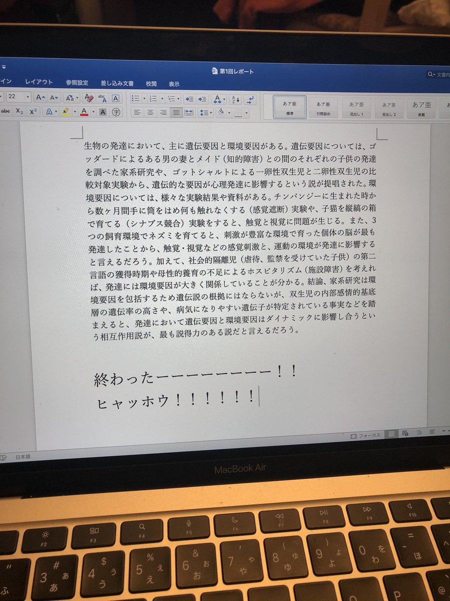 テンション上がってふざけてたの忘れてこのまま提出した