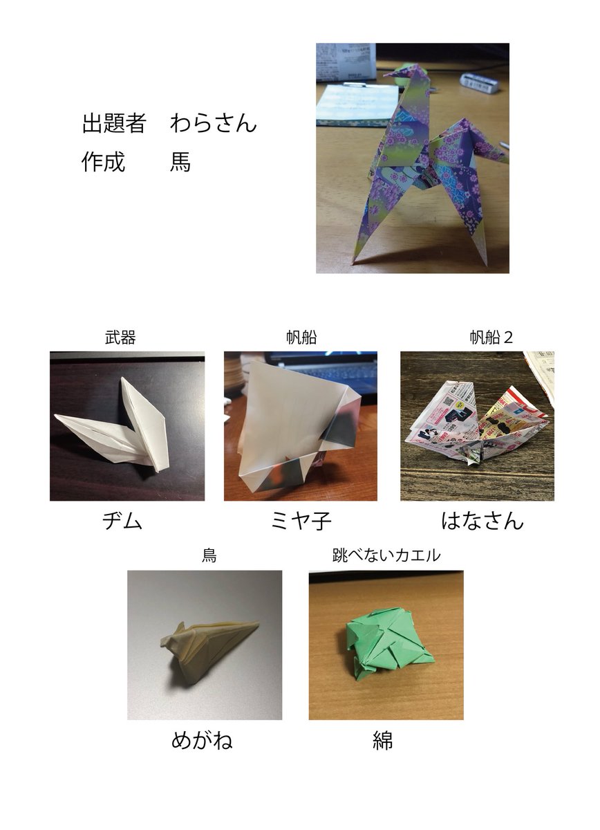 オンライン折り紙(口頭の説明だけで折り紙を完成させる)をしてゴミを量産する会 