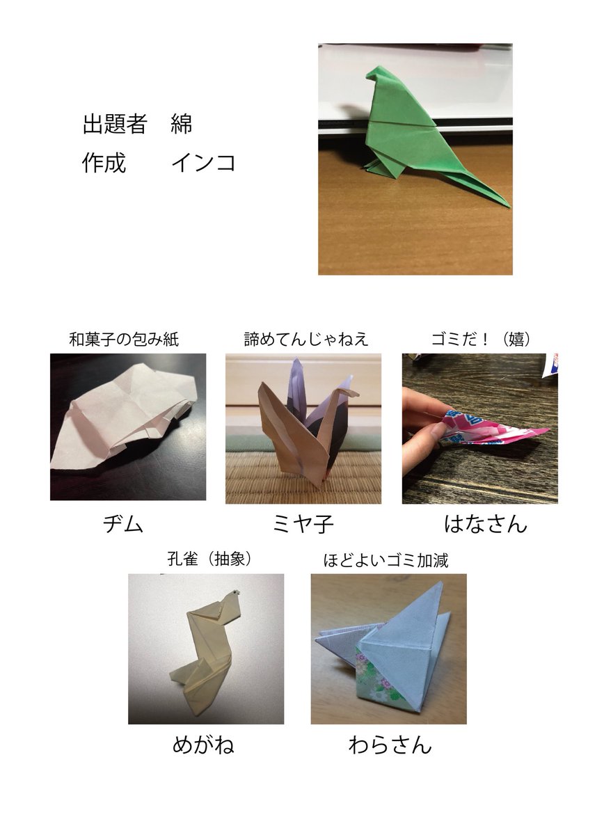 オンライン折り紙(口頭の説明だけで折り紙を完成させる)をしてゴミを量産する会 