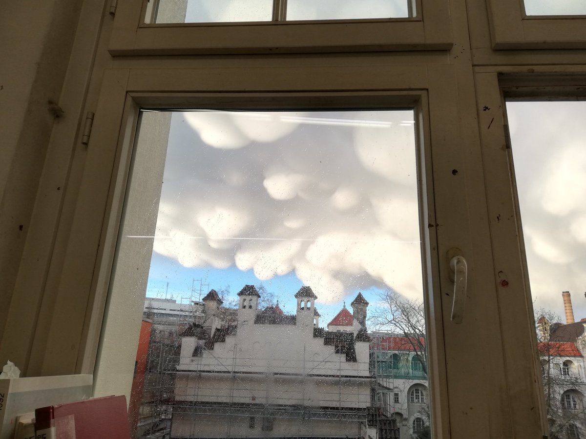 にわか雨上がったら雲こんな形になってて凄かった。めっちゃ面白い形。 