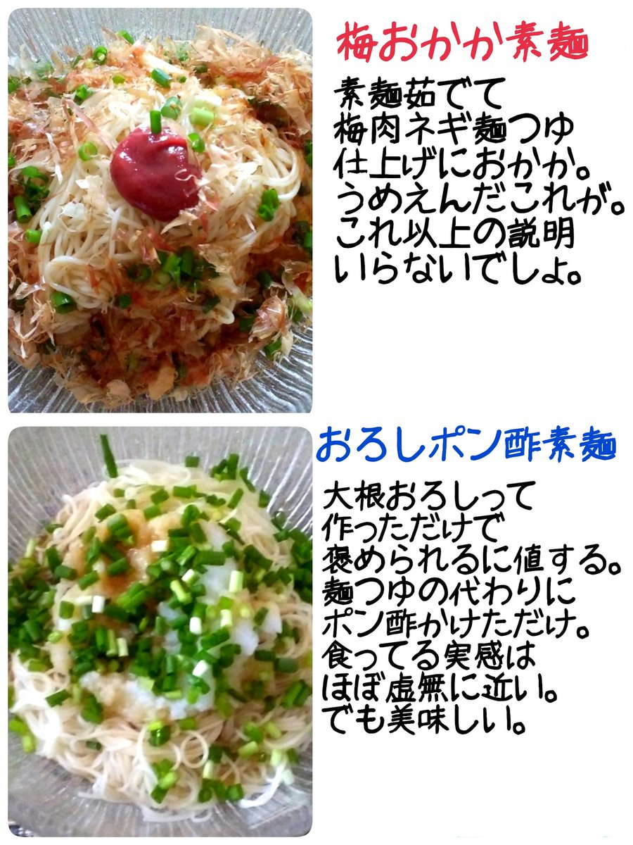 夏場は野生動物並に火を嫌う私がこれからの時期毎年作るそうめんアレンジまとめた