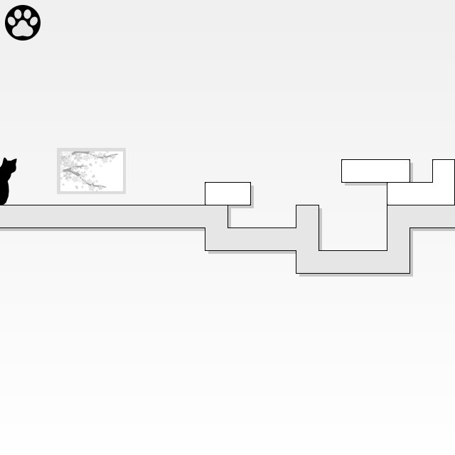 猫が道を通れるようにブロックを上手くはめ込んでいくパズルゲーム『ネコトパズル』