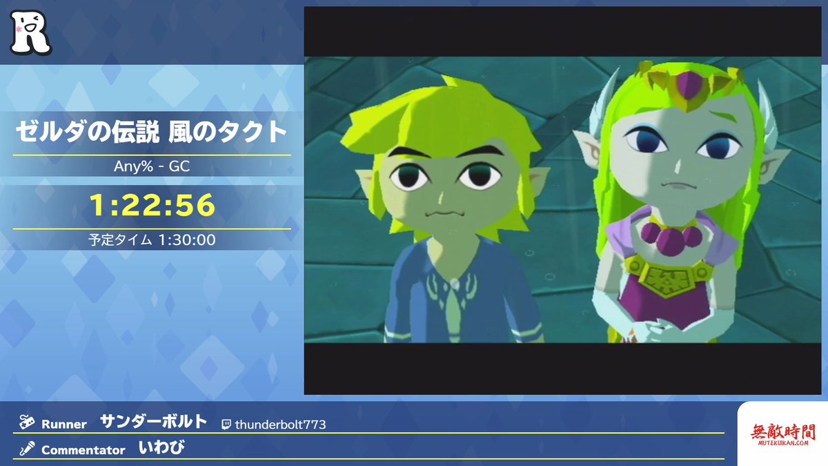 『ゼルダの伝説 風のタクト』のカテゴリー「Any%」RTA 走者のサンダーボルトさん(@daigakusei2525)、解説のいわびさん(@iwabi74)お疲れさまでした