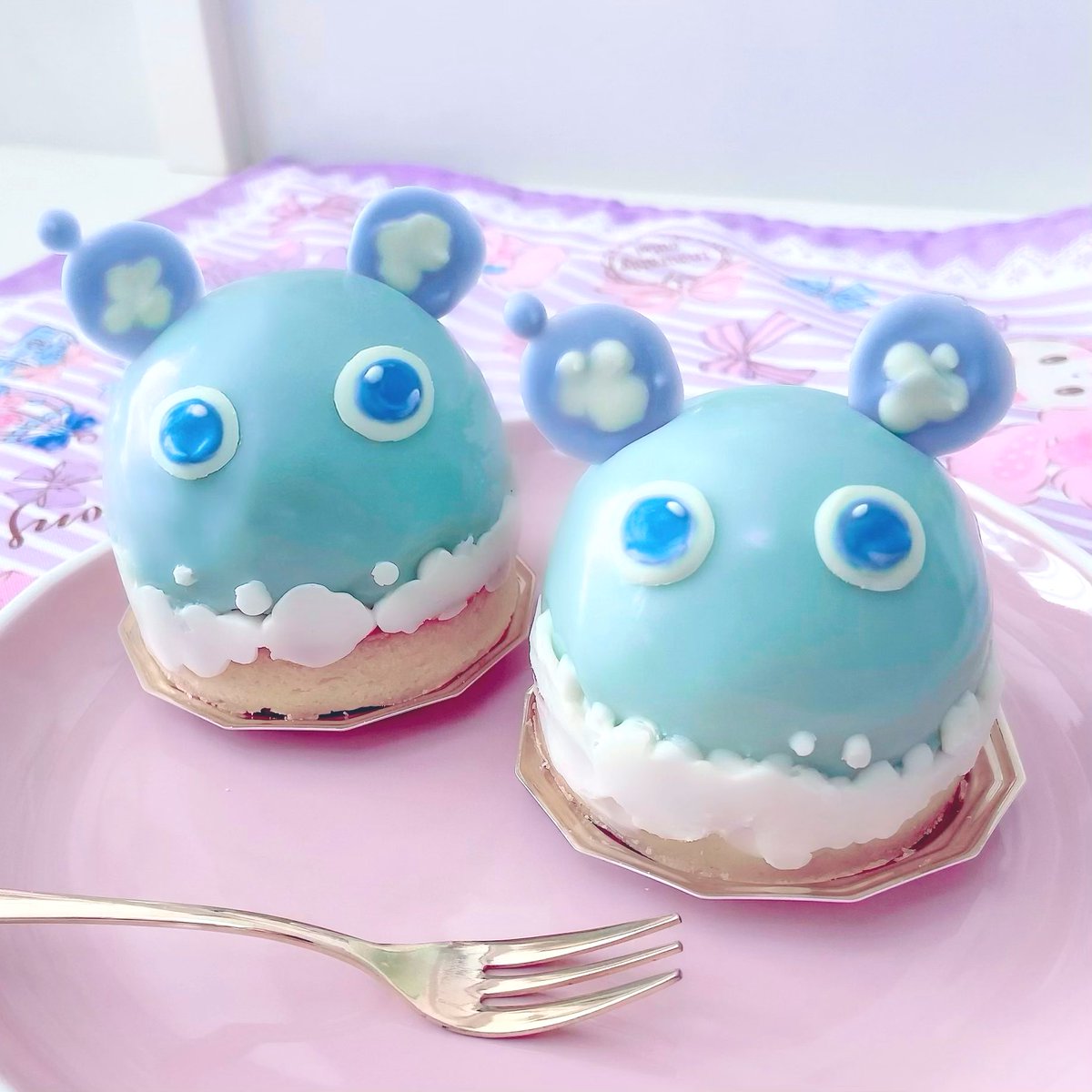 レアチーズケーキを作りました🍰 ドリッピーとてもかわいい 