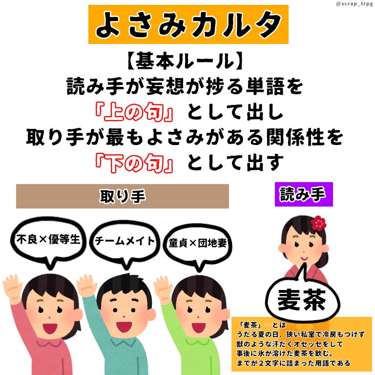 性癖を性癖で洗う地獄みたいな遊びをしたかったので新しいゲーム 「よさみカルタ」 を考案しました