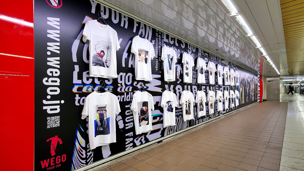 東京メトロ丸ノ内線新宿駅、メトロプロムナード、新宿スーパープレミアムセットD面「WEGO×SixTONES」#WEGO #SixTONES #ooh 