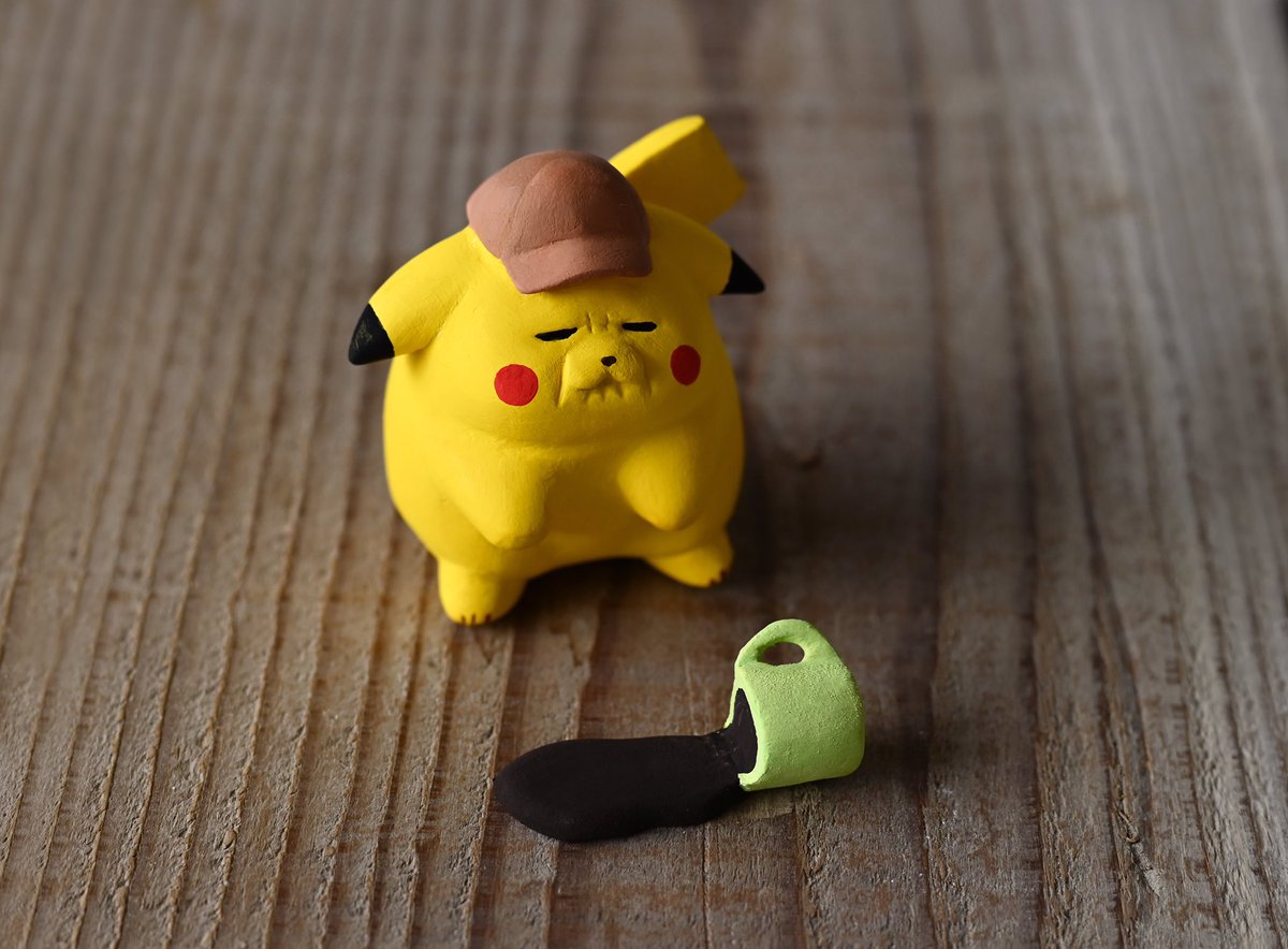 コーヒーが飲みたかったしわしわピカチュウの置物を作りました 