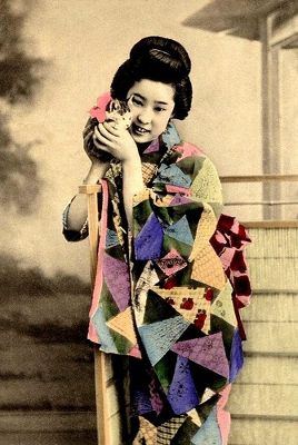 ねこと写真を撮る昔の日本人。 