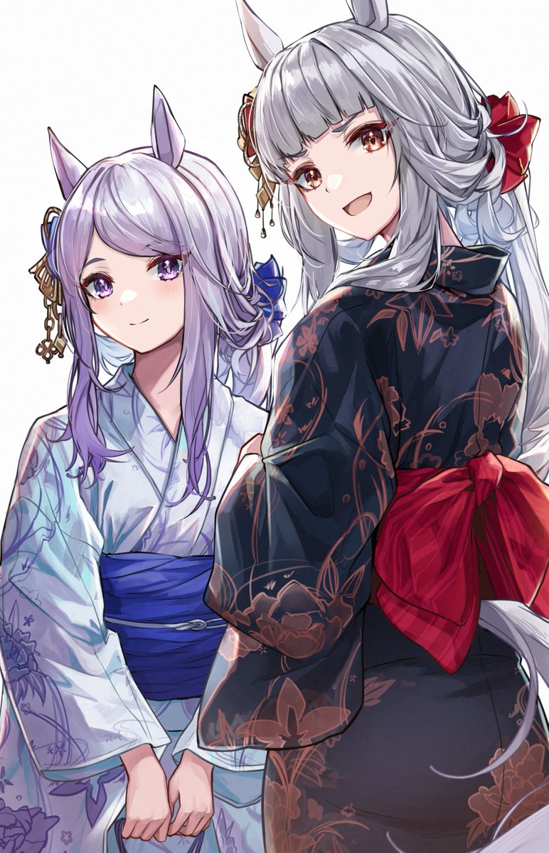 浴衣で髪型おそろっちなゴルマクちゃん #ウマ娘 