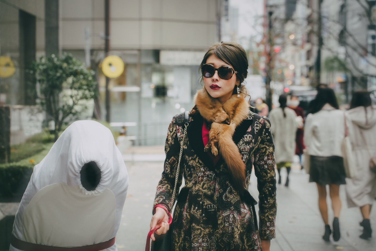 セレブがペットの散歩をしていたので撮影させてもらいました。 