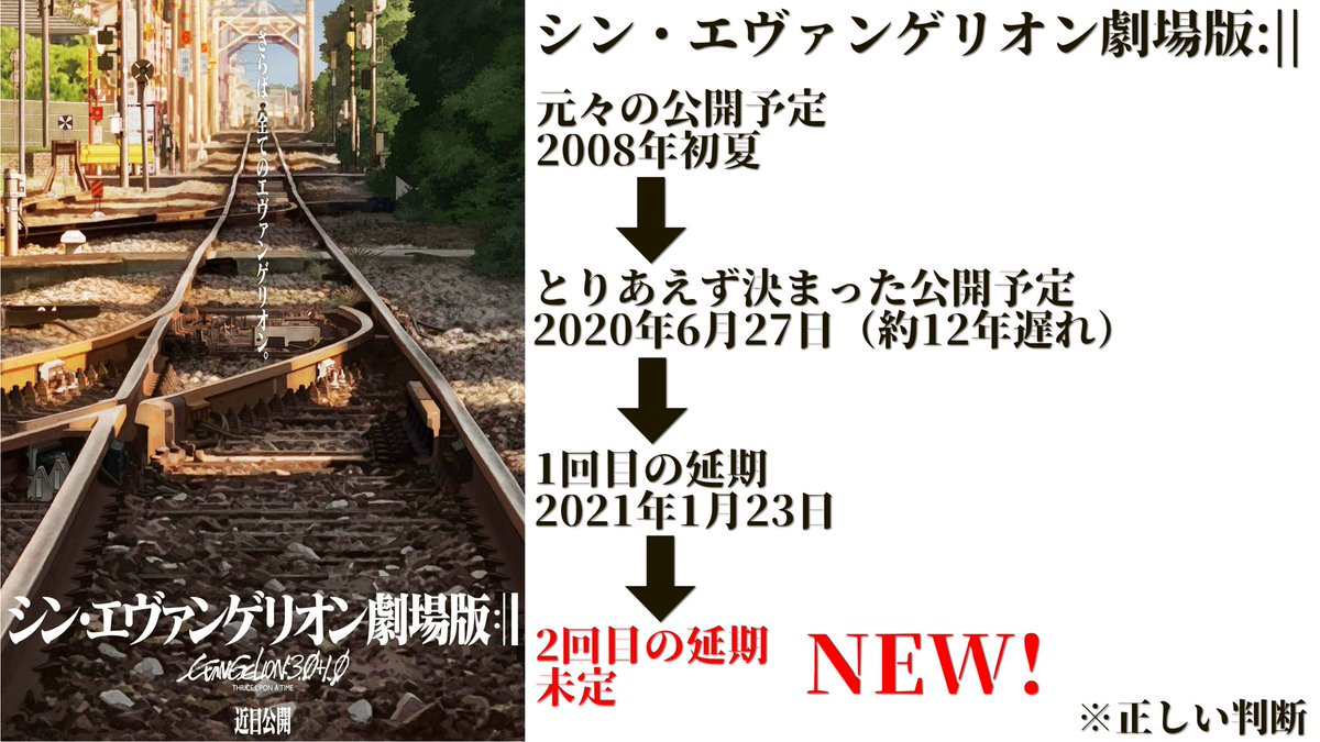 劇場版エヴァは予定通り公開されたことがないので落ち着きましょう 