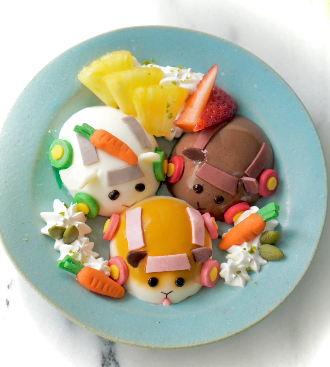 プリンでプイプイモルカーならぬプルプルモルカー🍮✨ 最終回前になにかモルカースイーツを作りたかったので...