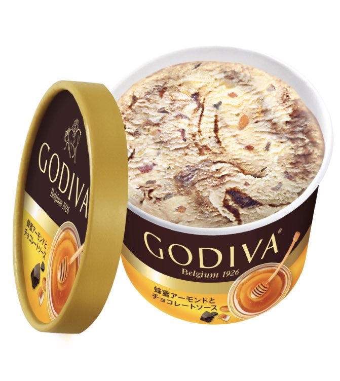 ３月２９日より全国のコンビニなどで、国産「百花蜂蜜」を使用したゴディバカップアイス『蜂蜜アーモンドとチョコレートソース』が新発売されます✨ 