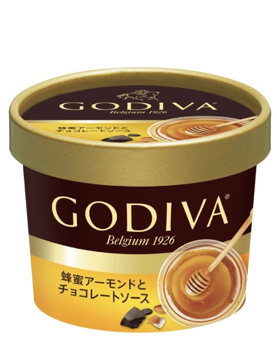 ３月２９日より全国のコンビニなどで、国産「百花蜂蜜」を使用したゴディバカップアイス『蜂蜜アーモンドとチョコレートソース』が新発売されます✨ 